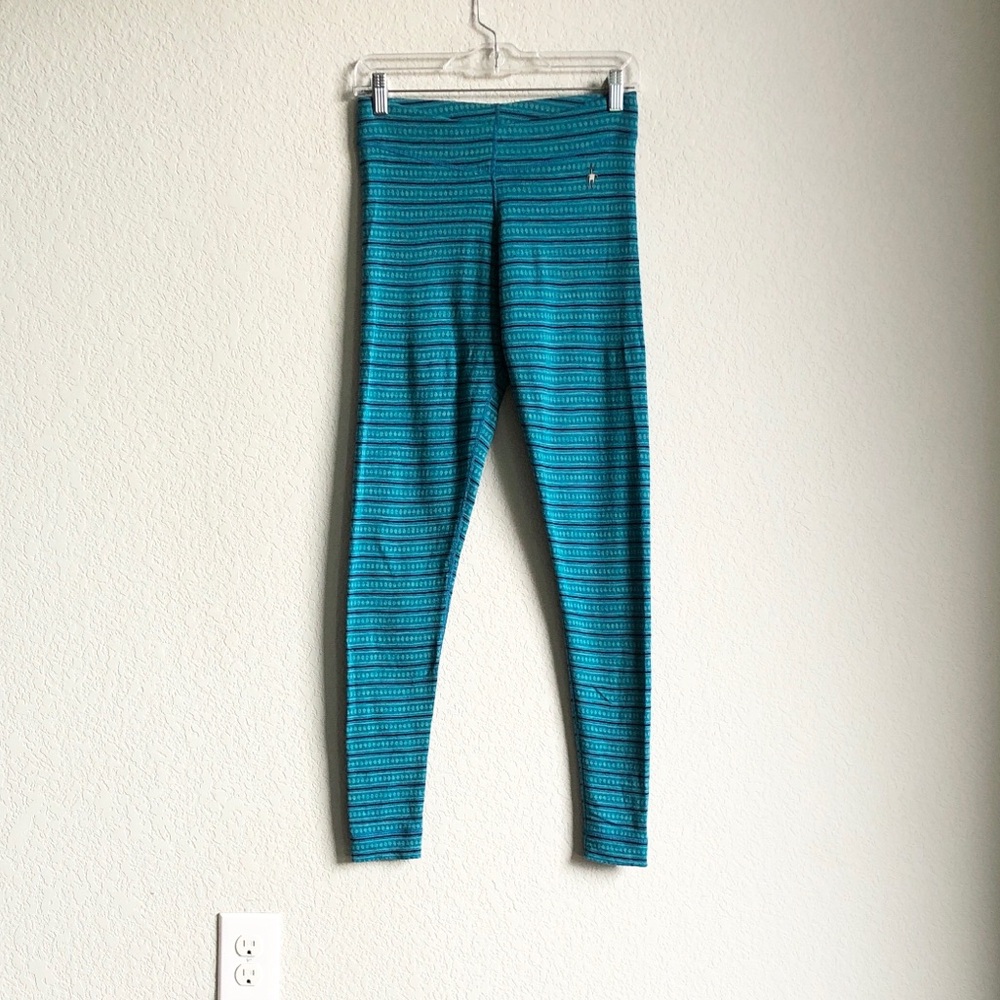 Smartwool Womens 100% Merino Wool Base Layer Leggings Medium SS227 Teal